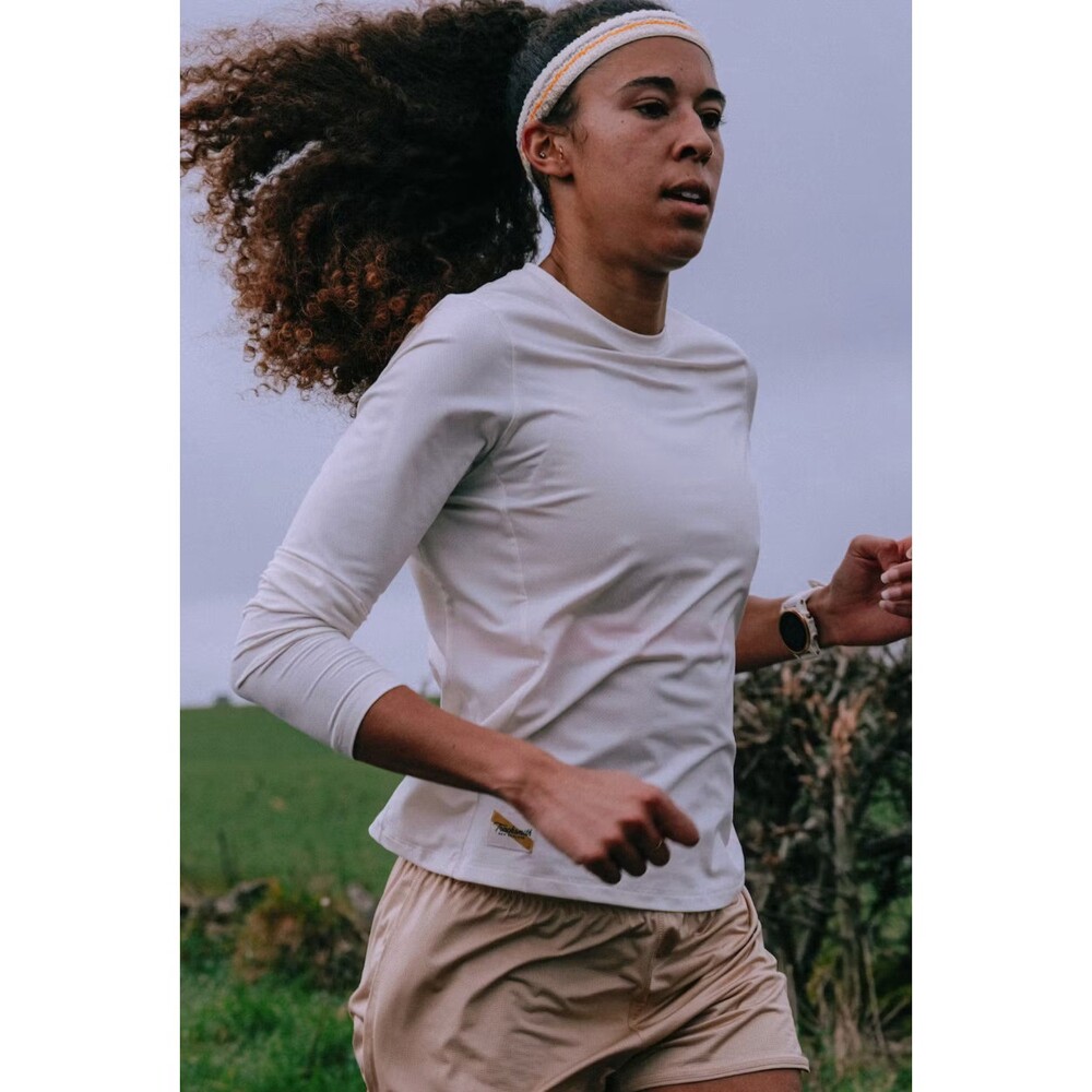 Tracksmith Session Long Sleeve Shirt in Ivory Size Large